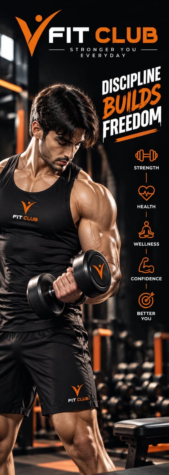 VFITCLUB promotional artwork — strength training